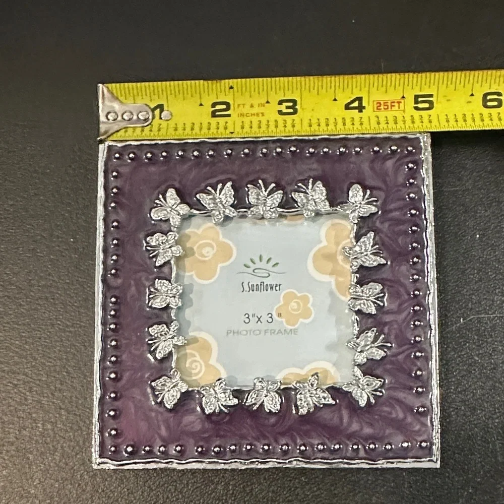 Purple and Silver Butterfly Picture Frame
